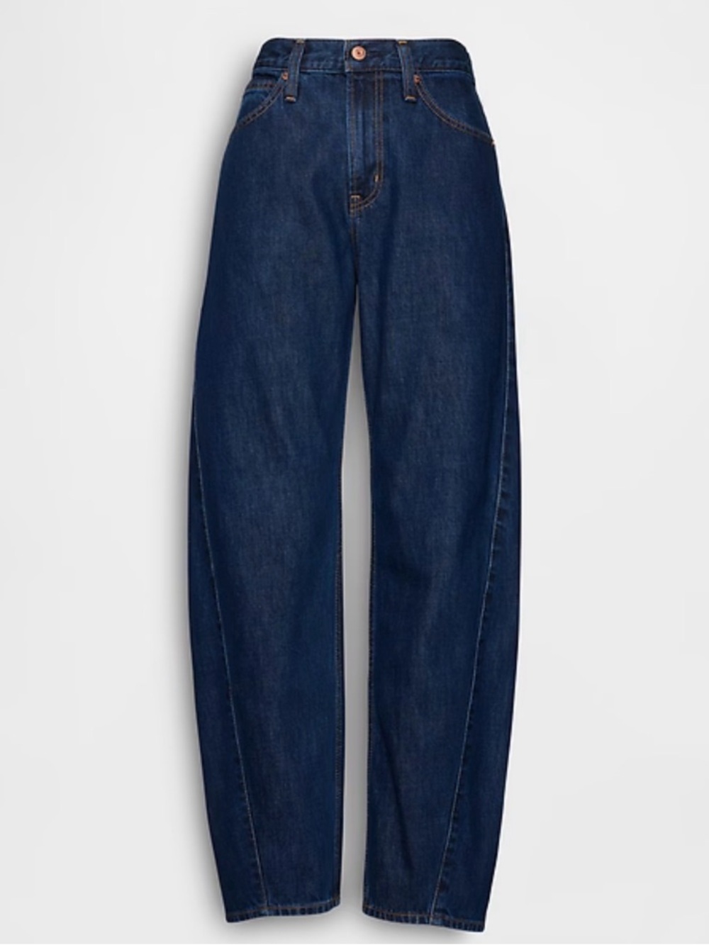 Gap High Rise Barrel leg Jean. Dark wash. Size 29/8 Tall. Modern